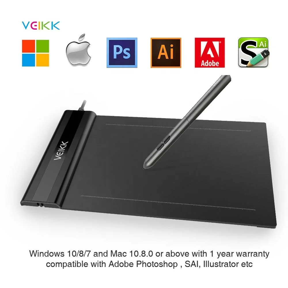 VEIKK S640 6*4 inches 1920*1080 DPI 8192  levels pressure sensity drawing tablet digital graphic e signature pad