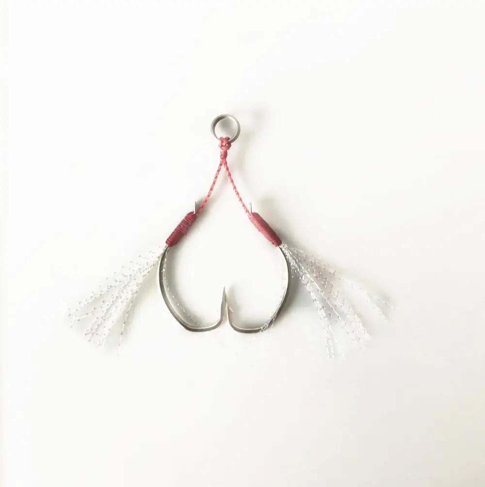 FUNADAIKO high carbon steel fishing double hook Jigging Hook fishing assist hooks for weever