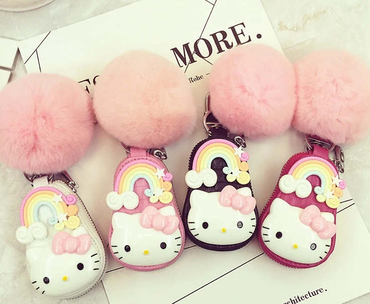 Mcow 30+ Design Low MOQ Factory Price Leather Car Key Case Key Wallet With Kitty Face