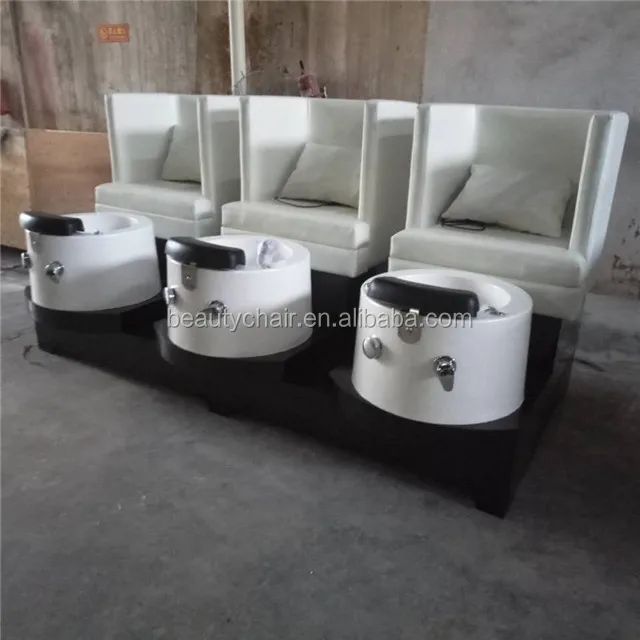 China Supplier Deluxe Pedicure Chair - 3-Seats Sofa for Nail Salon Foot SPA. High-Quality & Comfortable.