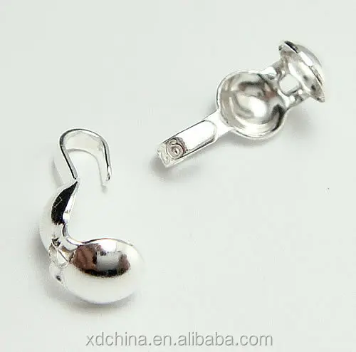 XD P217 925 sterling silver bead tip chain necklace end clasp Rope bag clasp  charms for jewelry making