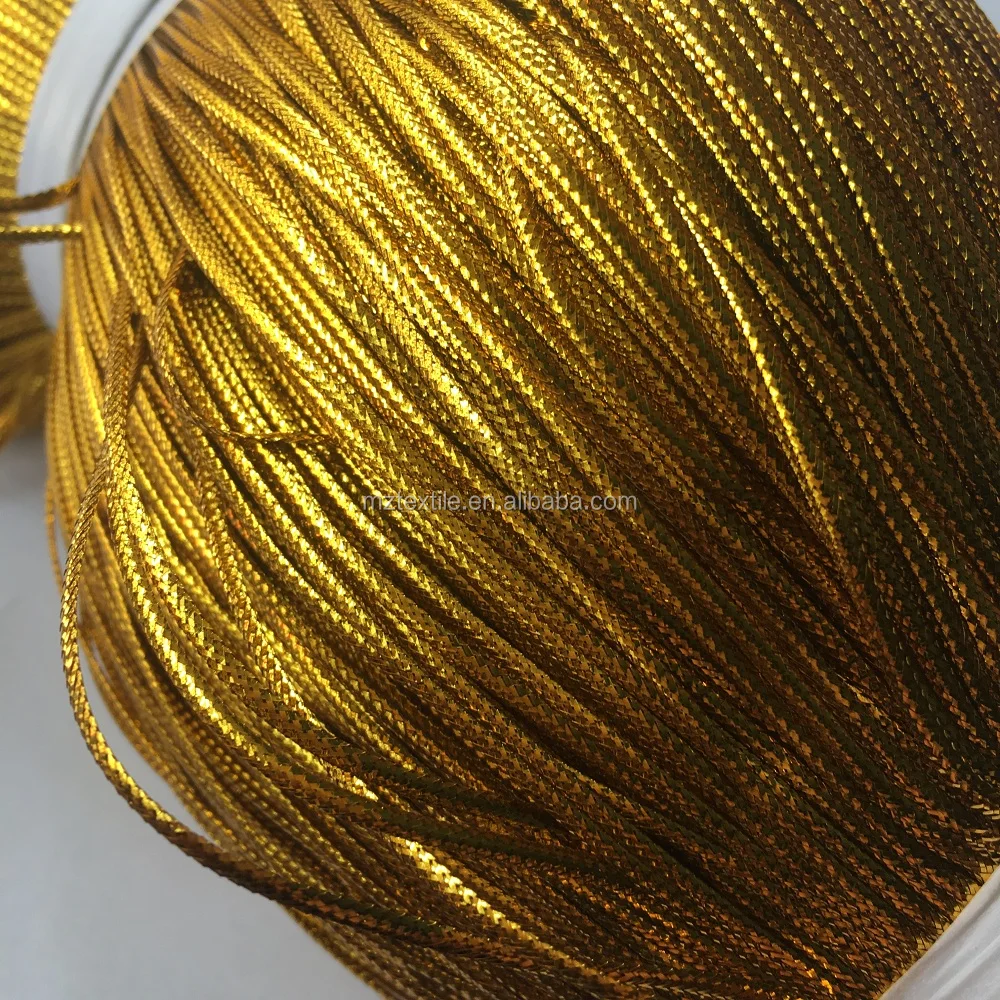 Gold Color Hollow Metallic Cord Woven by 16 Wires M-type