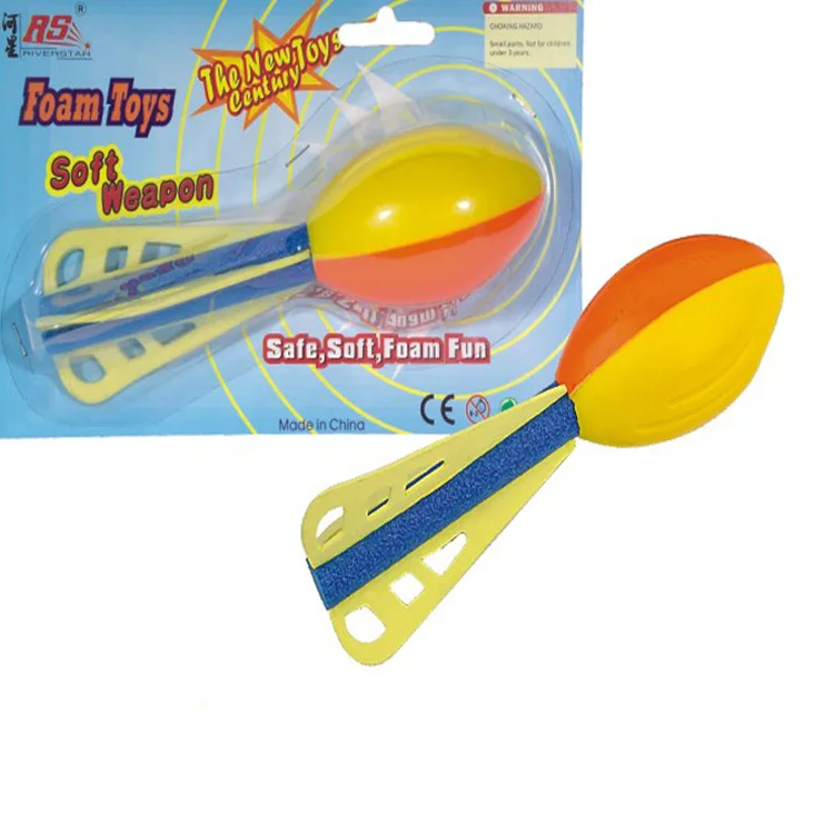 PU Bazooka Rocket Launcher Outdoor Sport Foam Rocket Finger Throwing Football Toy Game Parent-Child Whistling Ball Flying Rocket