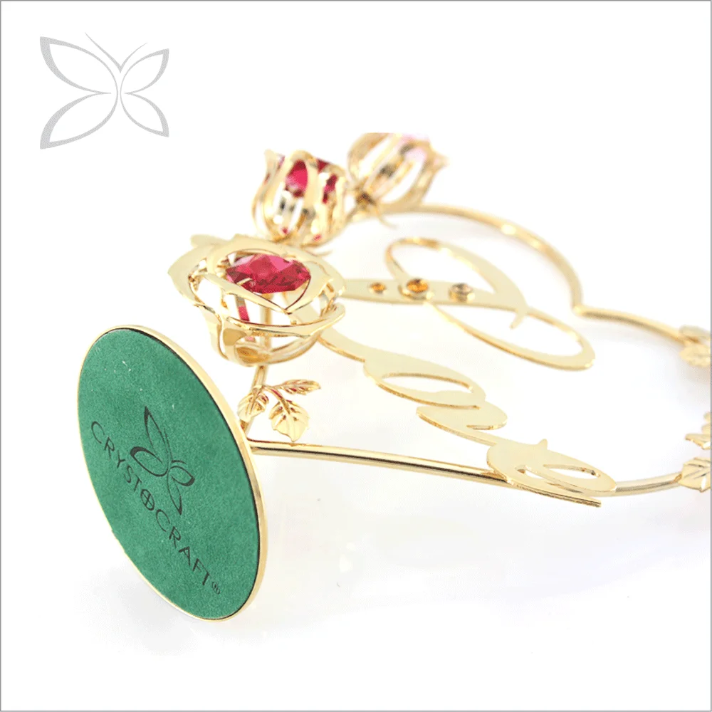 Особый металлический сердец Crystocraft с золотым покрытием, украшенный кристаллами бриллиантовой огранки, подарок на свадьбу