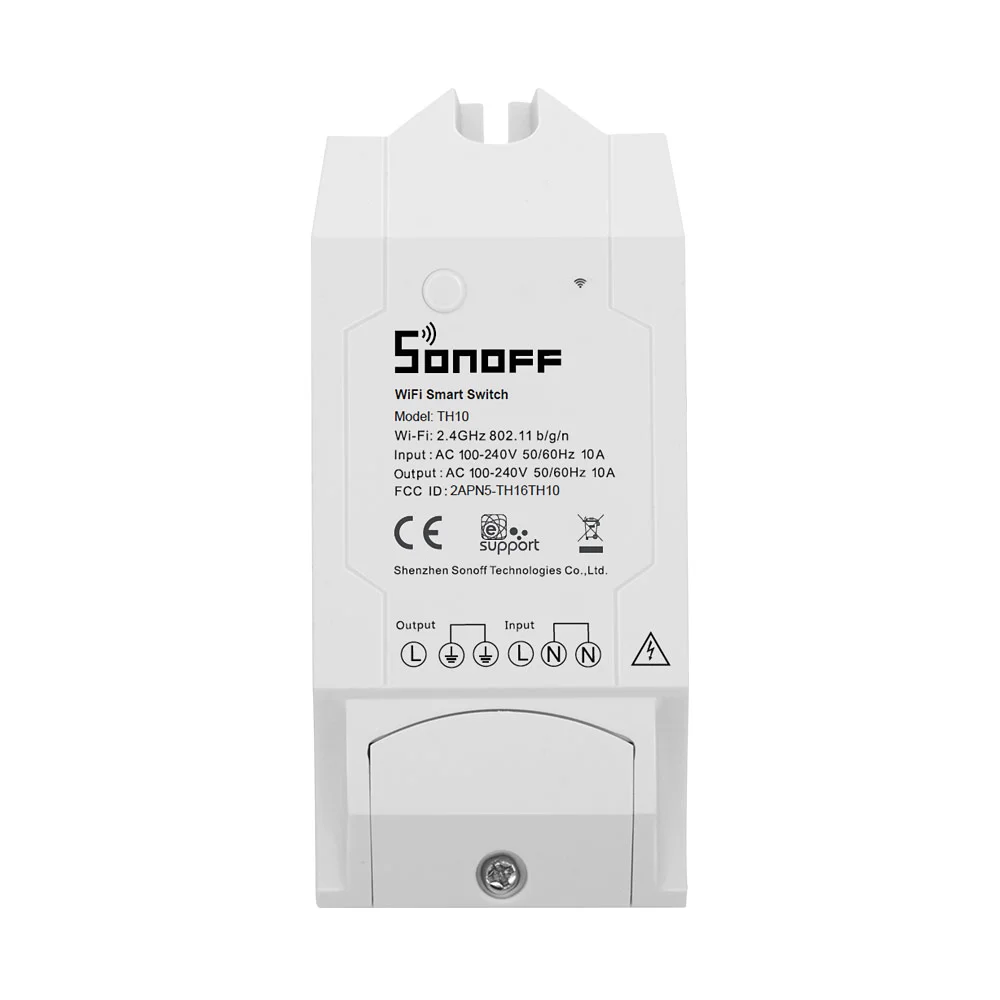 SONOFF TH10 WiFi Smart Light Switch Wireless Remote Timer Voice Control Smart Home Automation With Temperature Humidity Monitor
