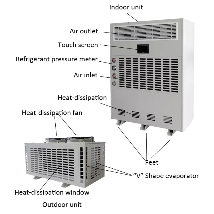 Air conditioning  industrial dehumidifier for warehouse and swimming pool