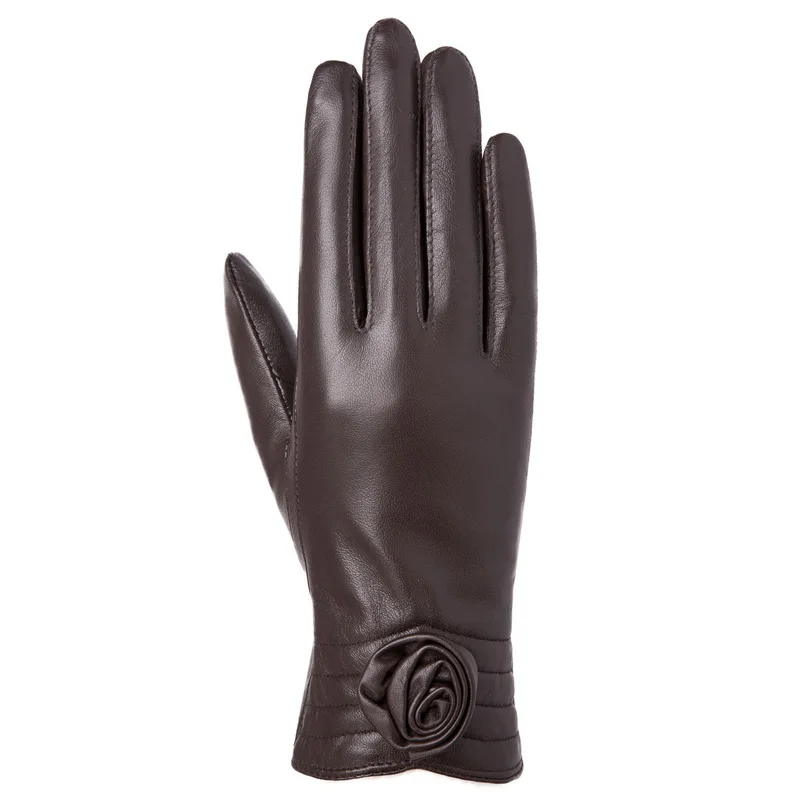 GL77 женские коричневые перчатки из овчины (60832639208)