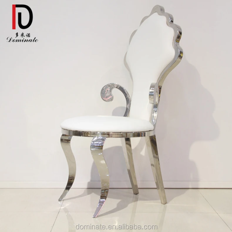 hotel furniture white PU leather modern baroque dining chair,baroque style chair