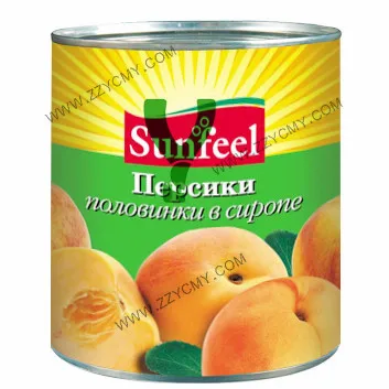 Canned fruit yellow peach tin can of HACCP certified products