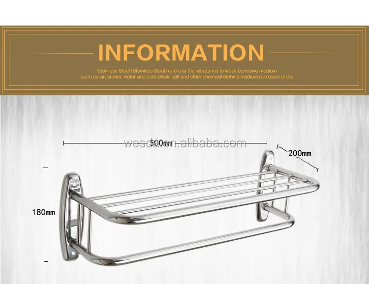 Wesda Высококачественная полка для банных полотенец из нержавеющей стали a002
