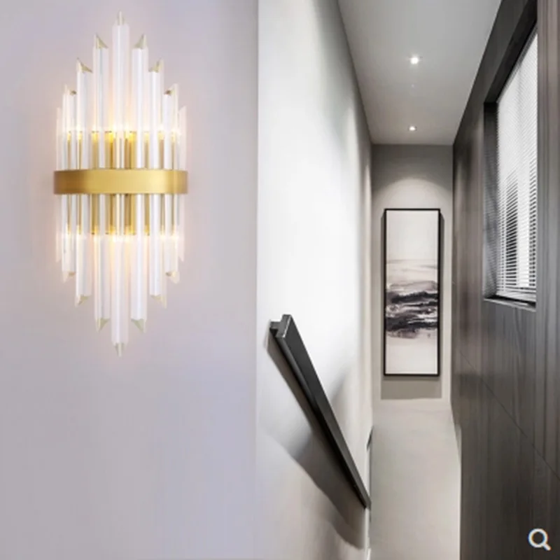 Creative E14 crystal bedside lamp led wall light  living room aisle lights wall lighting