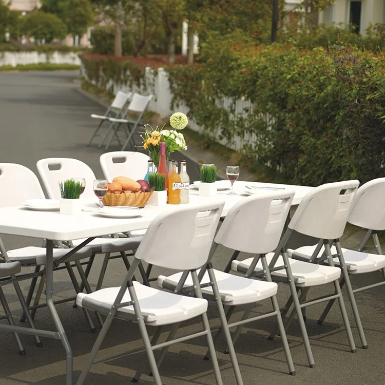 Folding Dining Chairs Plastic Seat Metal Frame Living room chair Restaurant Chair