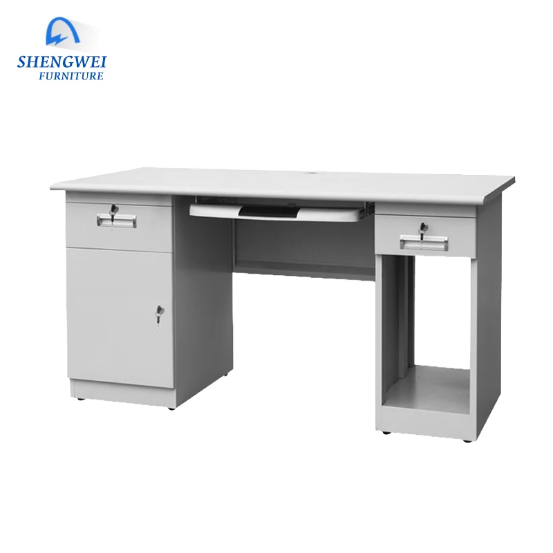 High quality customized steel library desk easy assemble drawer table for office