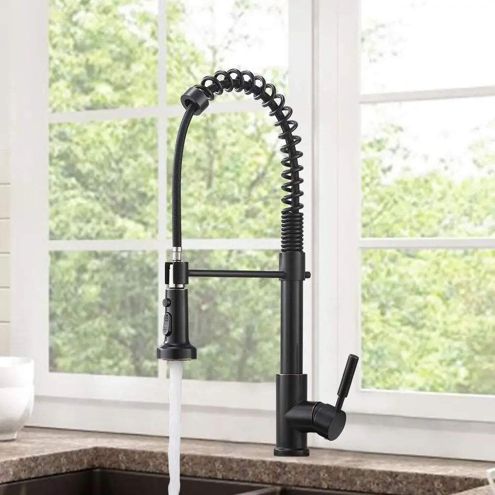 Kitchen Faucet Rubbed Bronze, Single Level for Kitchen Sink Kitchen Faucets With Pull Down Sprayer