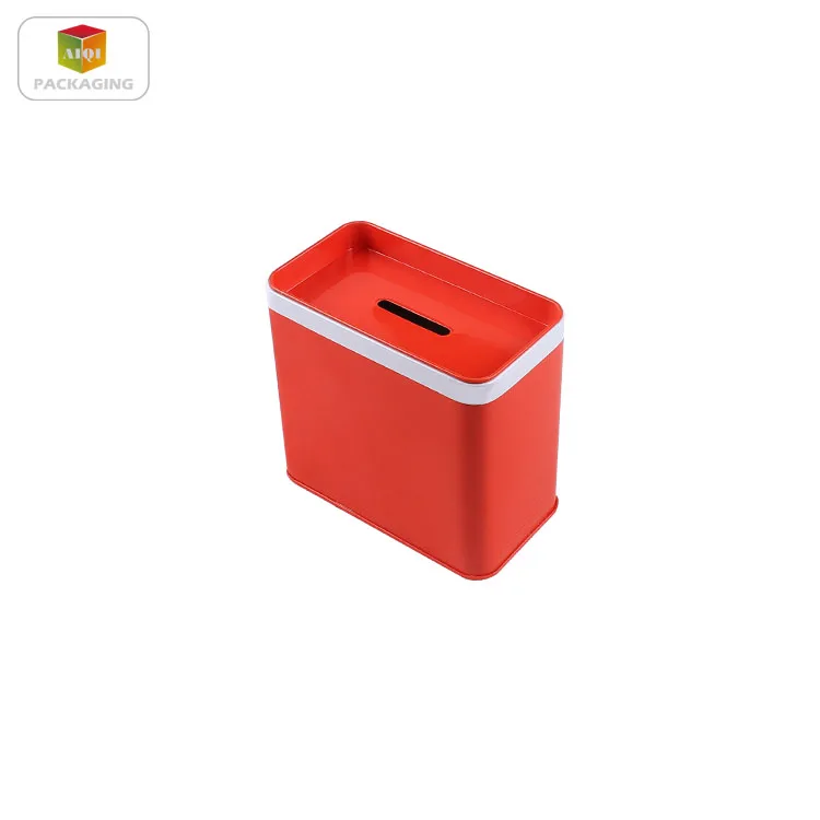 
Customize rectangular shaped coin bank tin box/saving tins 