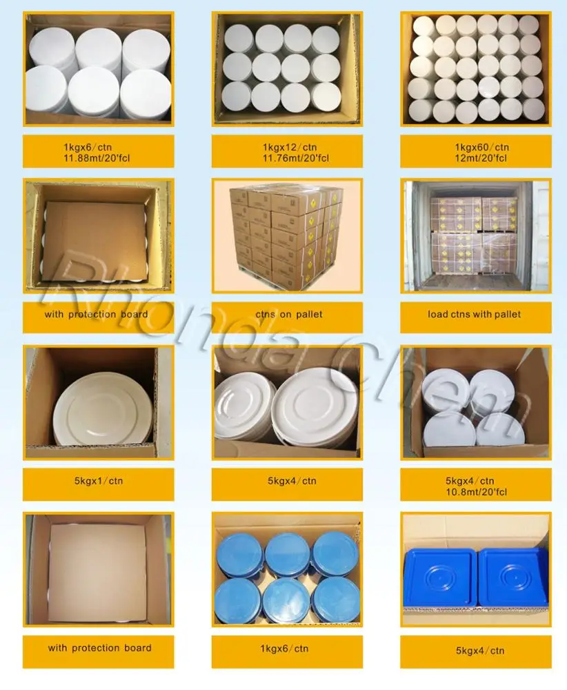 
45kg plastic drum package calcium hypochlorite granular 65% 70% chlorine for swimming pool 