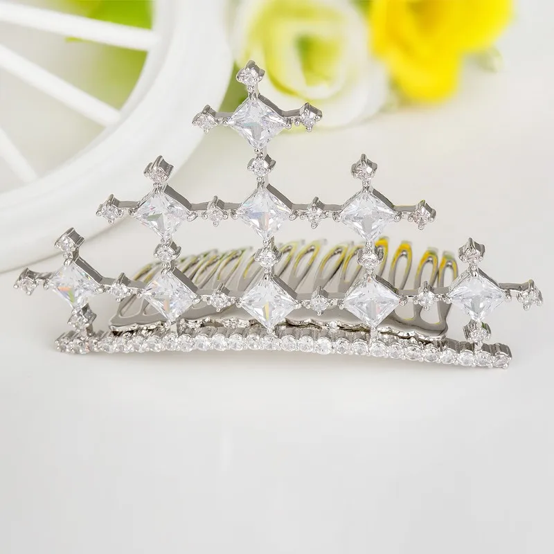 LUOTEEMI Wholesale Fashion European Wedding Luxury CZ Crystal Bridal Accessories Hair Band Tiara Crown