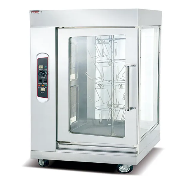 Stainless Steel Commercial Vertical Rotating Rotisseries Chicken Gas Oven