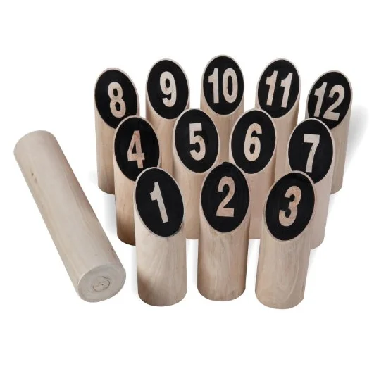 Hot Sale Wooden Throwing Game Outdoor Lawn Garden Backyard Numbered Blocks Tossing Games Wooden Skittles for Kids and Adults