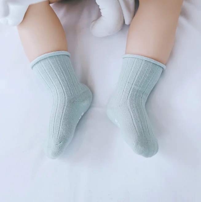 Double needles loose baby socks 0-3-5 years old anti slip tube baby socks newborn socks