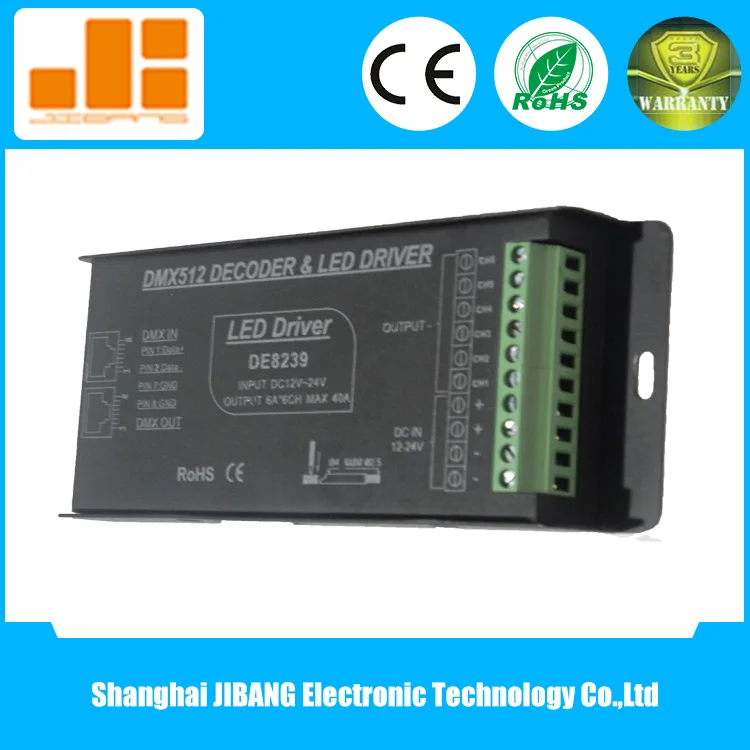 Стандартный контроллер DMX512 6-канальный DMX для RGB светодиодной ленты