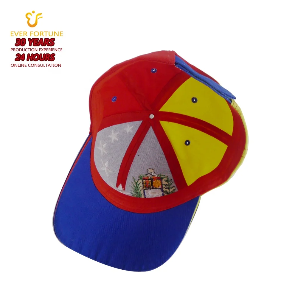 100% cotton custom logo embroidered white baseball cap Venezuela flag hat gorras de Venezuela wholesale