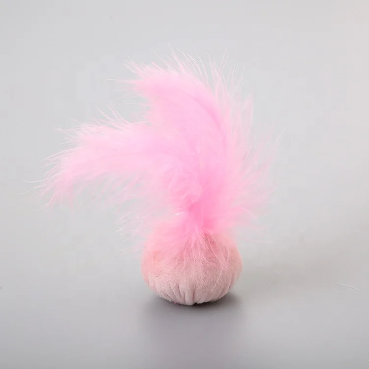 
Popular Pets New Toys soft plush Cat Scratch Toy ball With Feather And Catnip 