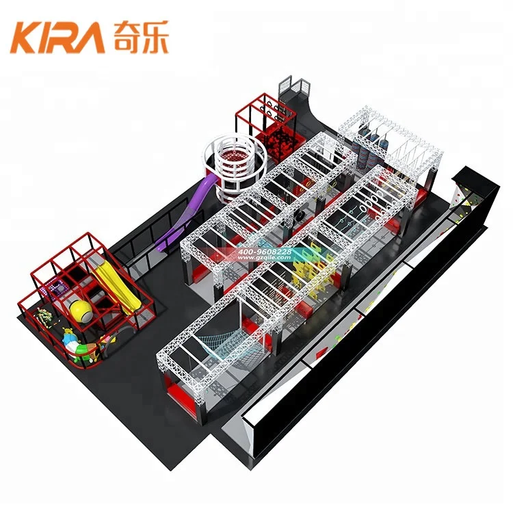 Kids adventure play equipment outdoor gym indoor American playground Custom Ninja Obstacle American Ninja Warrior Course Gym