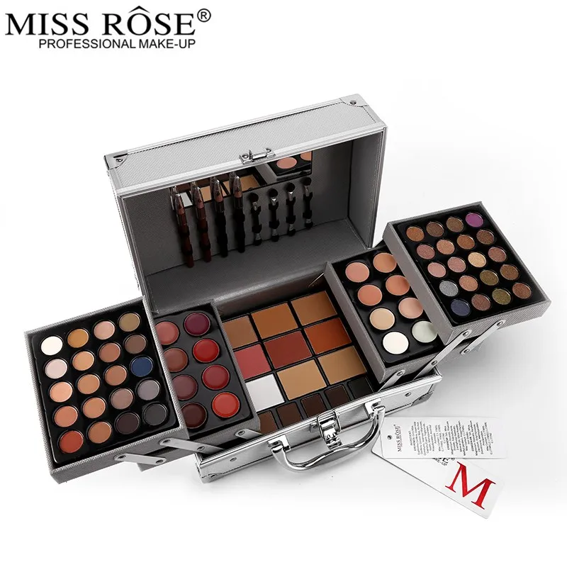 Miss Rose макияжные палитры набор матовые мерцающие тени для век Пудра лица помада блокбастер профессиональный макияжа бронзер
