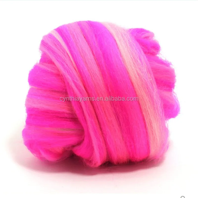 
2019 Mix Color Australia Merino 66s 70s 80s 100% Roving Arm Knitting Yarn Merino Wool Yarn 