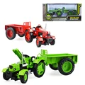Alloy engineering farm tractor with compartment vehicle simulation model of agricultural toys children s toys birthday
