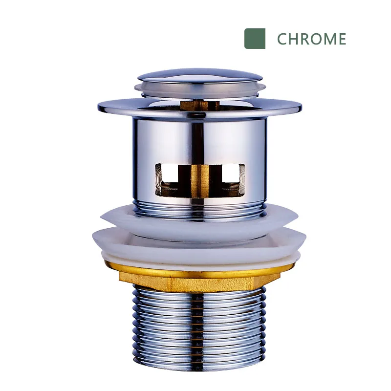 Stainless Steel Push Down Pop up Floor Drain Bathroom Basin Pop up Waster Sink Drain