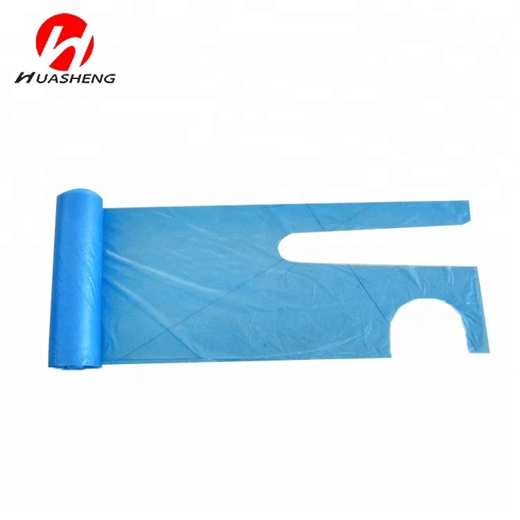 Одноразовые фартуки из полиэтилена синего/зеленого цвета в рулоне