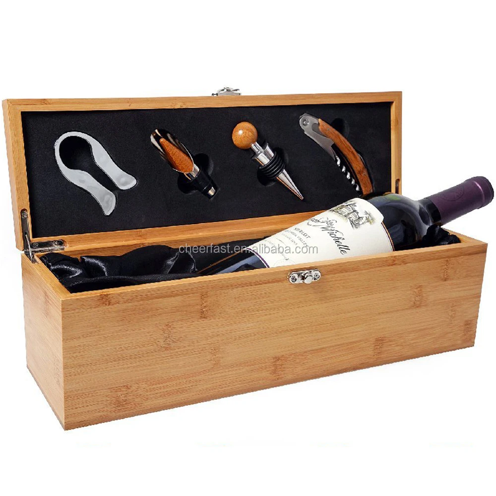 Рождественские лучшие подарки Бамбуковая деревянная коробка для вина упаковка