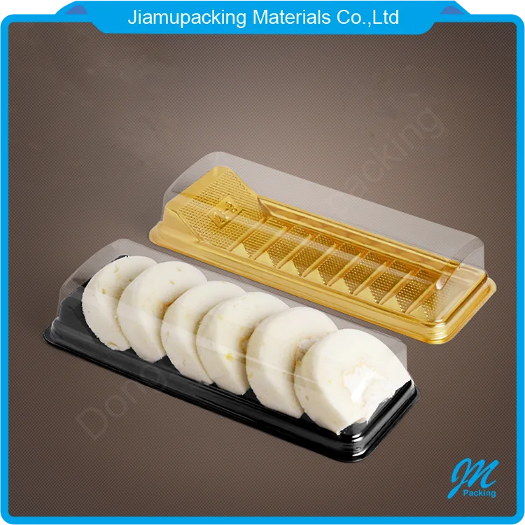 Hot sale rectangular clear plastic food tray box for cookie