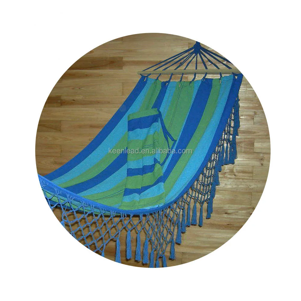 double barbecue fabric Cotton Material Portable camping tassel macrame Popular Hammock with fringe cotton