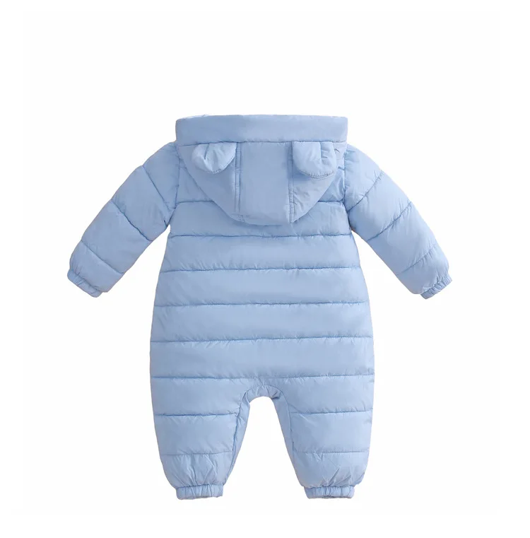 Warm winter children clothes kids padded romper baby hooded romper