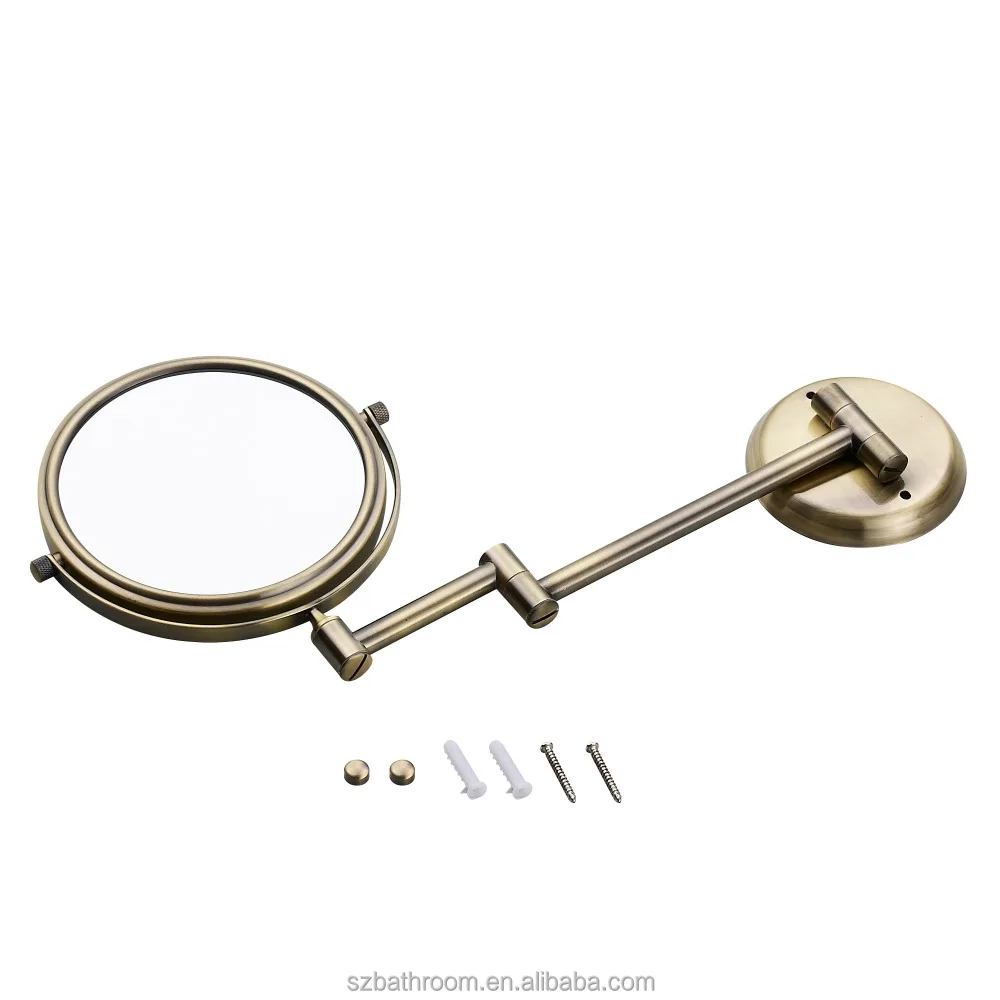 Double Side Wall Brass Copper Unbreakable Makeup Mirror Round For Children