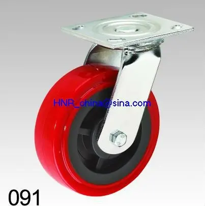 
red pu wheel heavy duty scaffold caster wheel with lock 