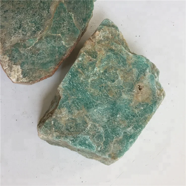 natural raw stone  blue amazonite gemstone crystal rough