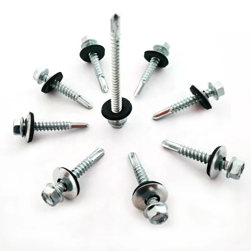 Quality red green brown color head self drilling screw Hex Head Self Drilling Tek Screw for Encaustic tile