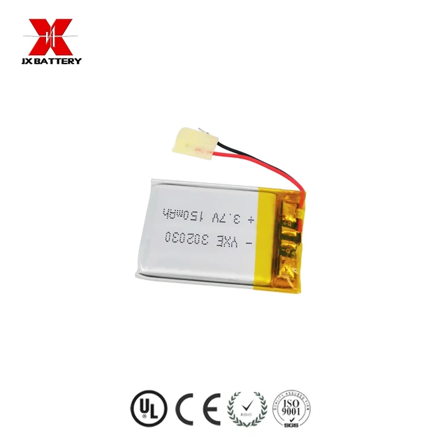 minicell rechargeable 3.7v lithium ion lipo battery 302030 150mAh for personal stereo
