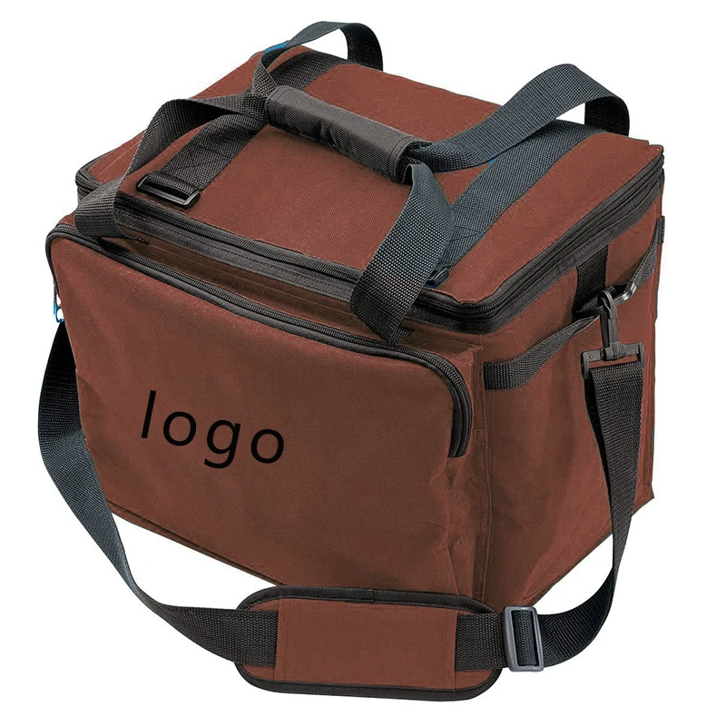 
Customized Logo Printing With Zipper Lunch Wine Bottle Portable Cooler Bag 