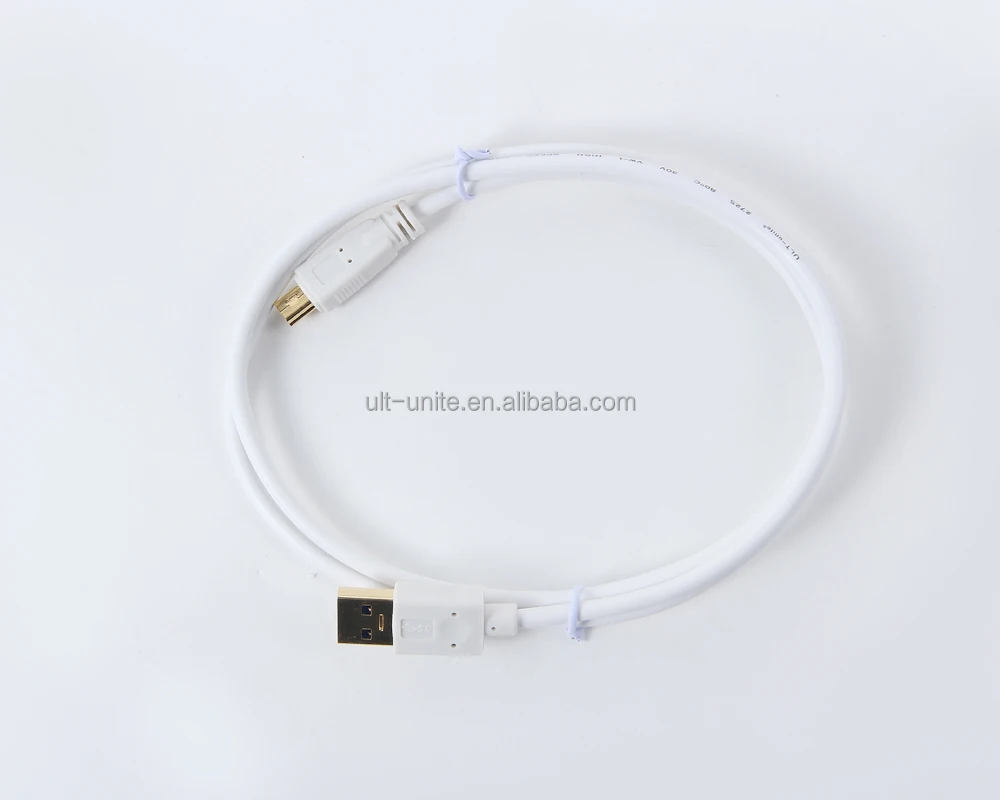 USB3.0 Мужчина К MiniB-10P Мужской Кабель, Белый, Подключите оболочка позолоченные, OD = 4.2 мм, L = 1.0 м