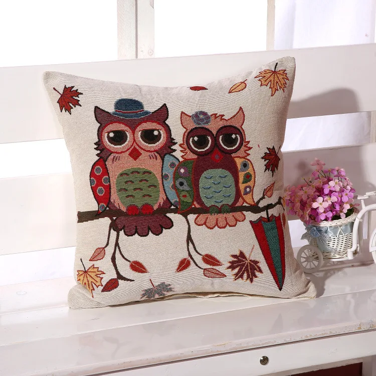 Wholesale Embroidery Designs Decorative Pillow Owl Sofa Cushions/Pillows
