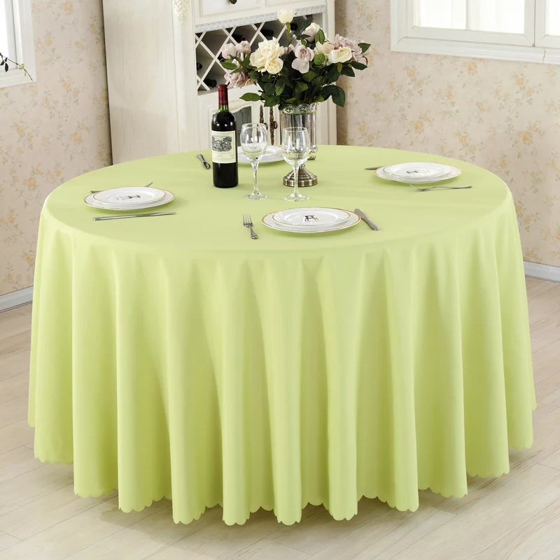 Cheap Plain Solid Polyester Wedding Table cloth Dining  Banquet Table Cover For Decoration