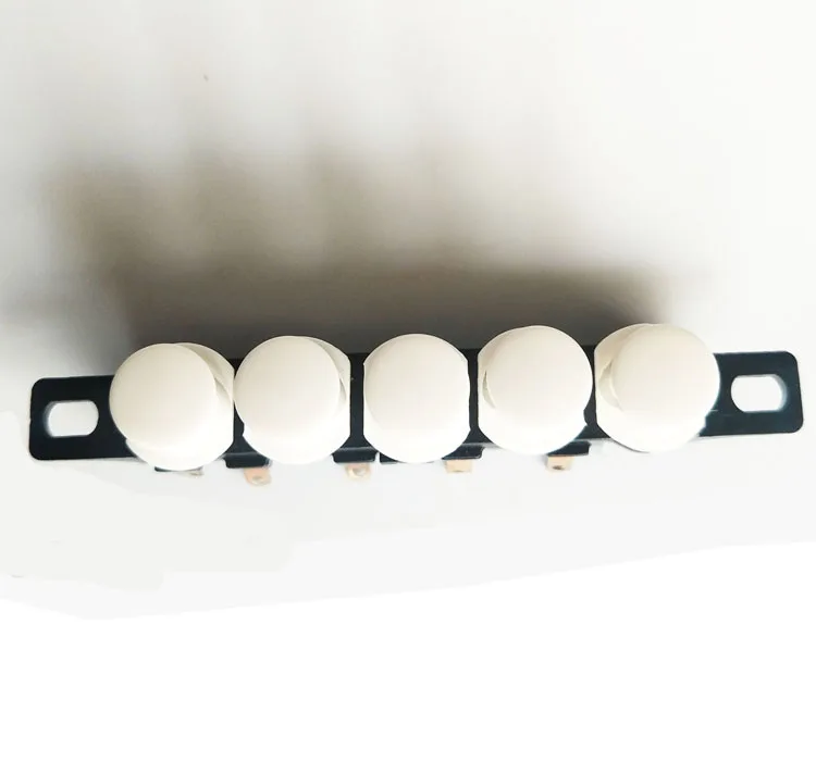 Electric fan piano switch 5 key 3 speed soldering wiring white push button keyboard mechanical switches