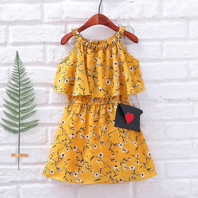 Baby Girls Dress Summer 2021 Children Clothing Kids Flower Dress Chiffon Princess Costume 6 8 10 12 Years Old