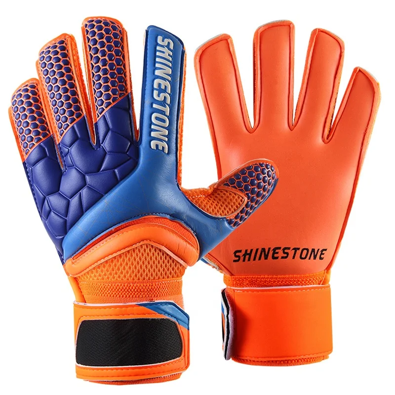 Shinestone Kids Adults Size Soccer Goalkeeper Gloves Professional Thick Latex Soccer Goalie Gloves With Finger Protection