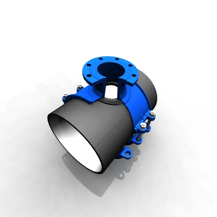 pipe saddle clamp / ductile iron/sleeves/Tapping Tee of Ductile iron pipes for drilling hole in pipeine